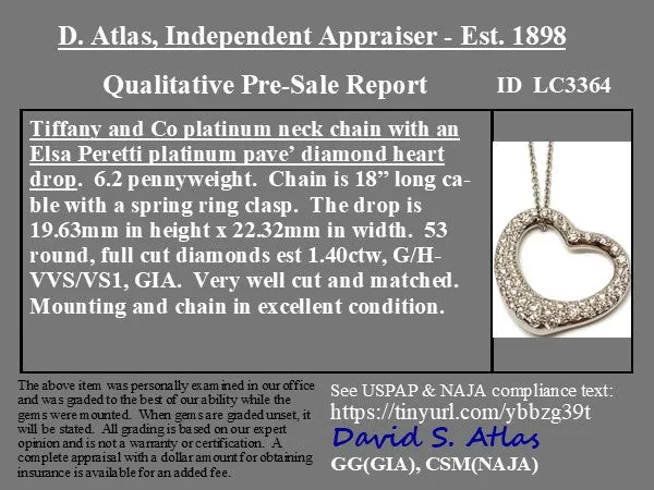 1.40ctw Diamond Heart Pendant by Tiffany & Co.