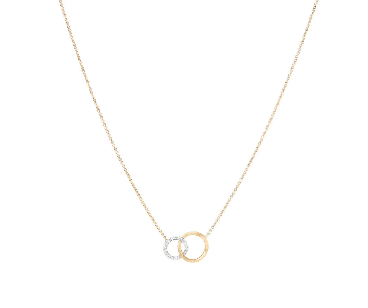 18K Yellow Gold Mixed Link Diamond Pavé Pendant