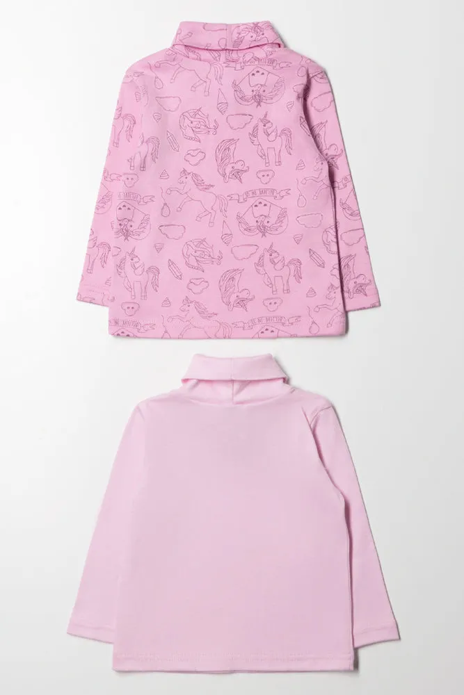 2 Pack Poloneck Pink