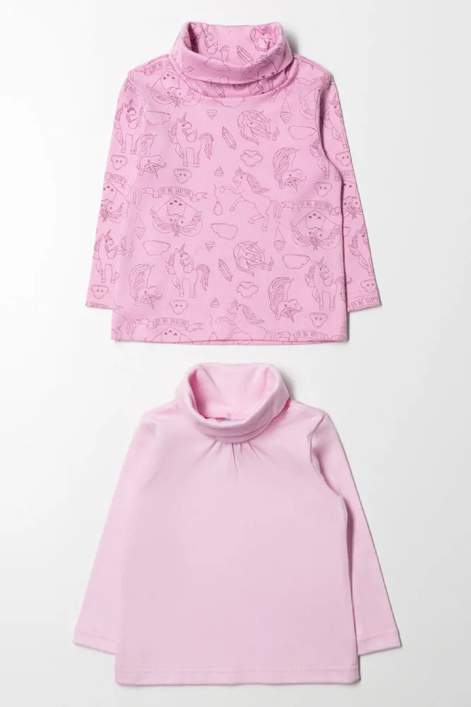 2 Pack Poloneck Pink