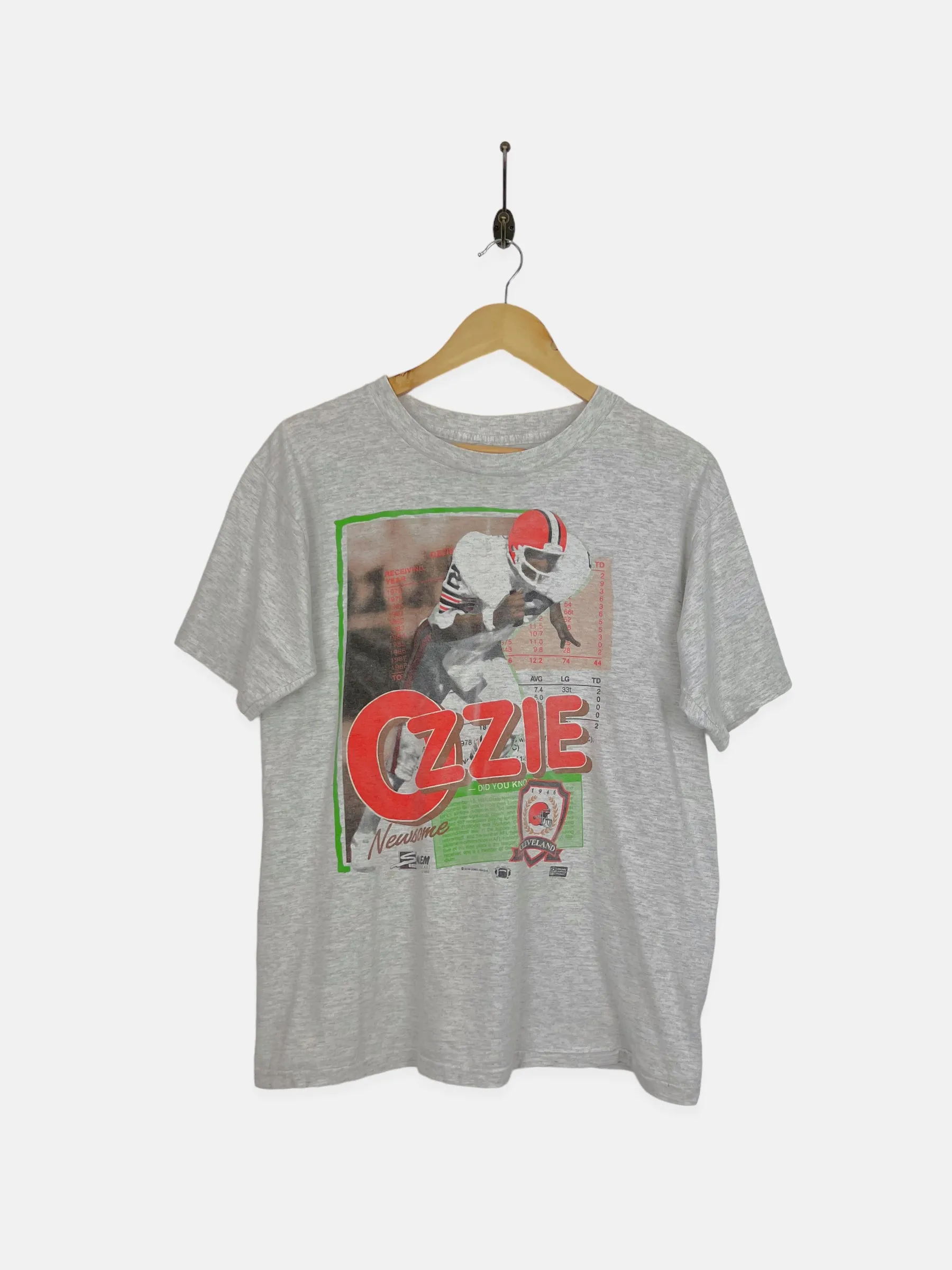 90's Cleveland Browns Ozzie Newsome NFL USA Made Vintage T-Shirt Size 12