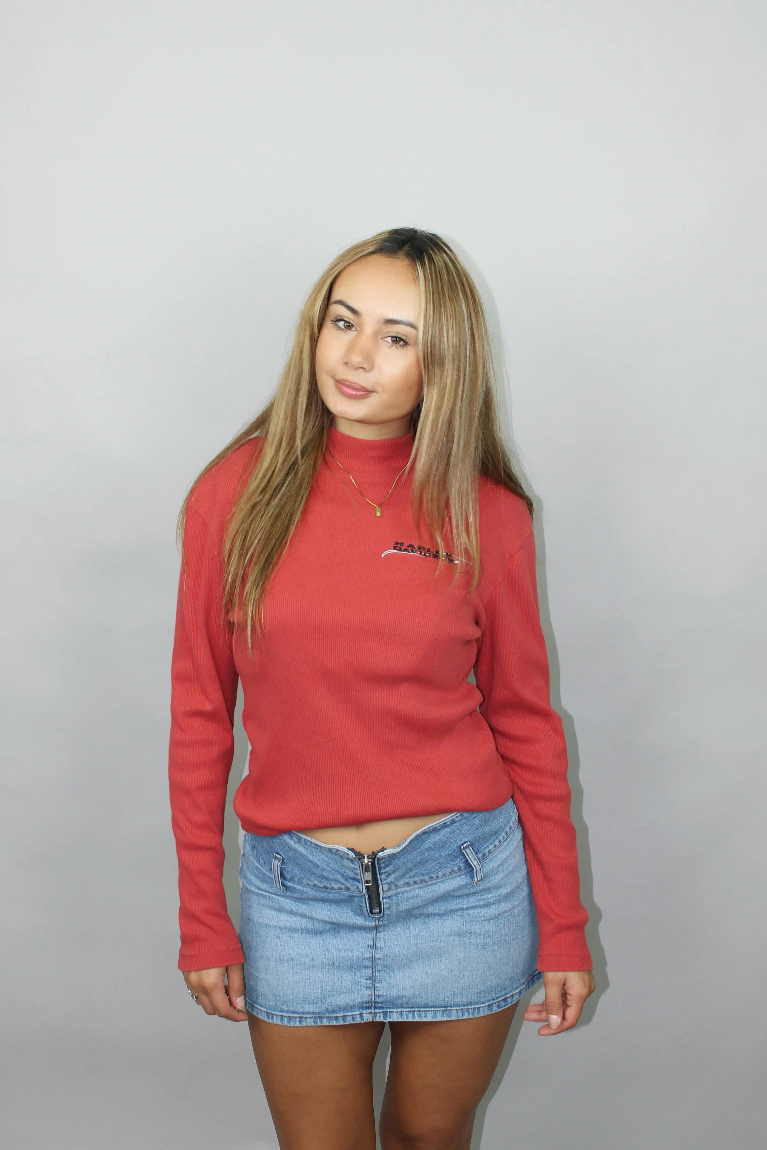 90's Harley Davidson Embroidered Vintage Longsleeve Top Size 8