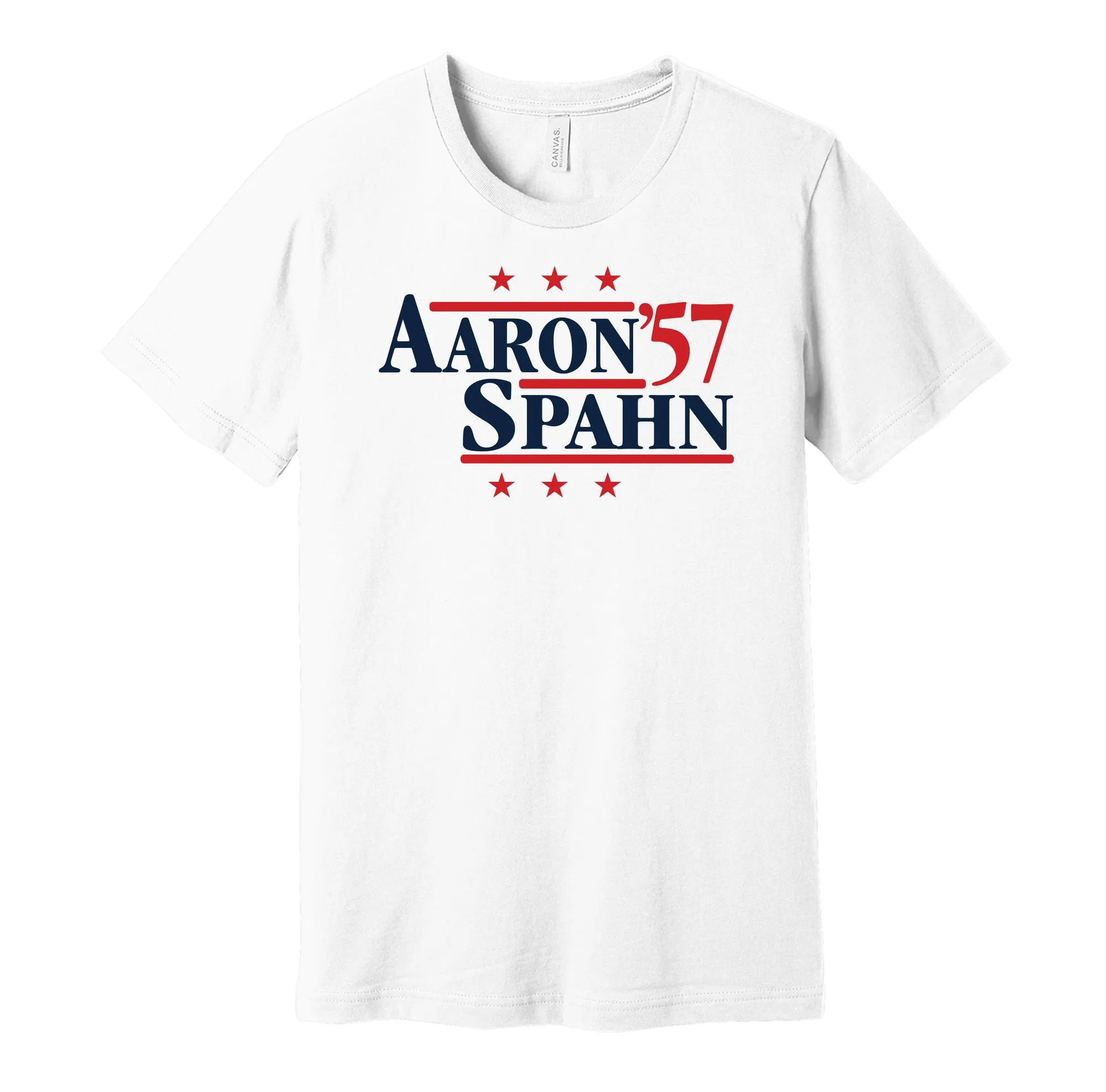 Aaron & Spahn '57 - Atlanta Legends Political Campaign Parody T-Shirt - Hyper Than Hype Shirts