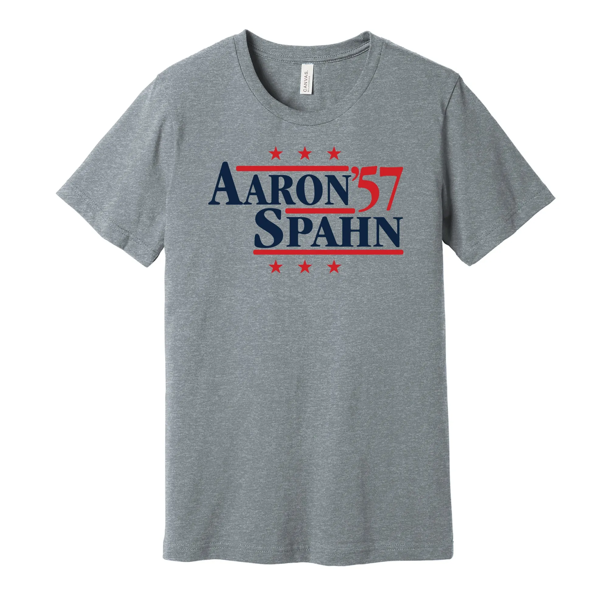Aaron & Spahn '57 - Atlanta Legends Political Campaign Parody T-Shirt - Hyper Than Hype Shirts