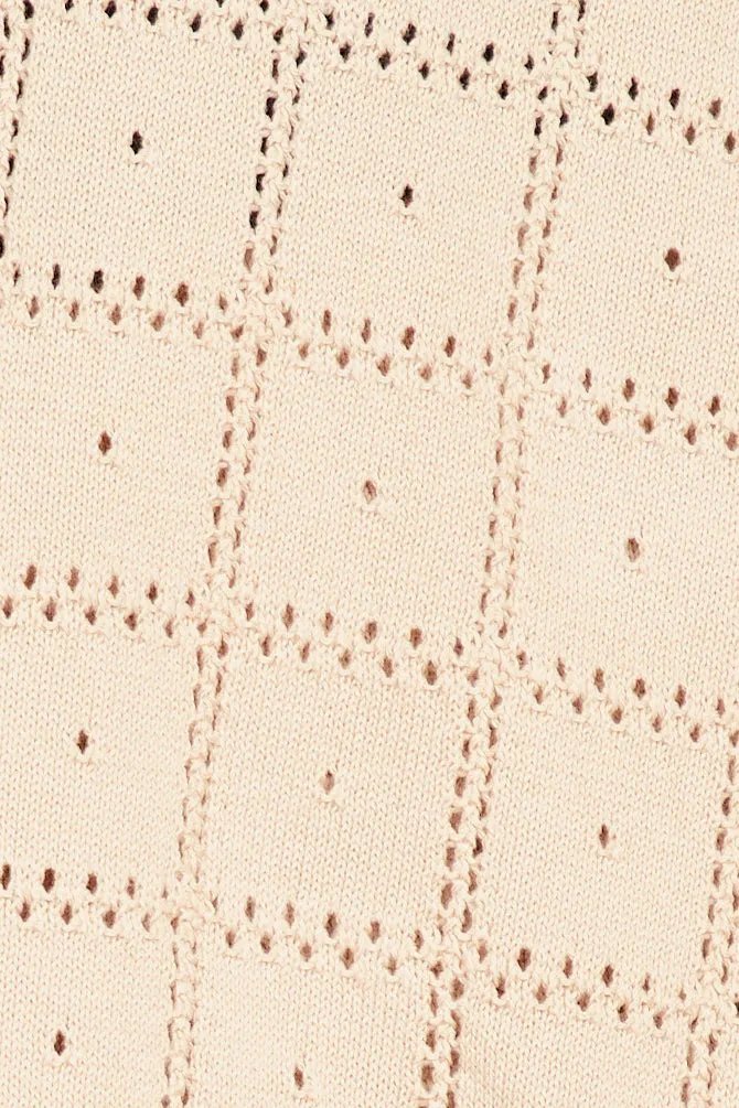 Adelaide Pointelle Knit Top in Shell