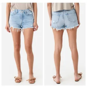 AGOLDE Parker Vintage Cutoff Denim Shorts Distressed Raw Hem Button Fly 27