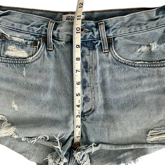 AGOLDE Parker Vintage Cutoff Denim Shorts Distressed Raw Hem Button Fly 27
