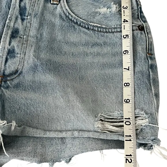 AGOLDE Parker Vintage Cutoff Denim Shorts Distressed Raw Hem Button Fly 27