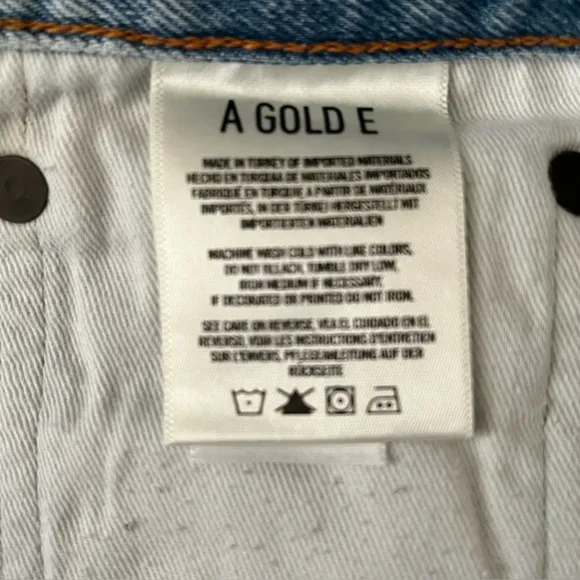AGOLDE Parker Vintage Cutoff Denim Shorts Distressed Raw Hem Button Fly 27