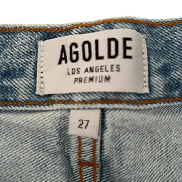 AGOLDE Parker Vintage Cutoff Denim Shorts Distressed Raw Hem Button Fly 27