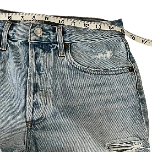 AGOLDE Parker Vintage Cutoff Denim Shorts Distressed Raw Hem Button Fly 27