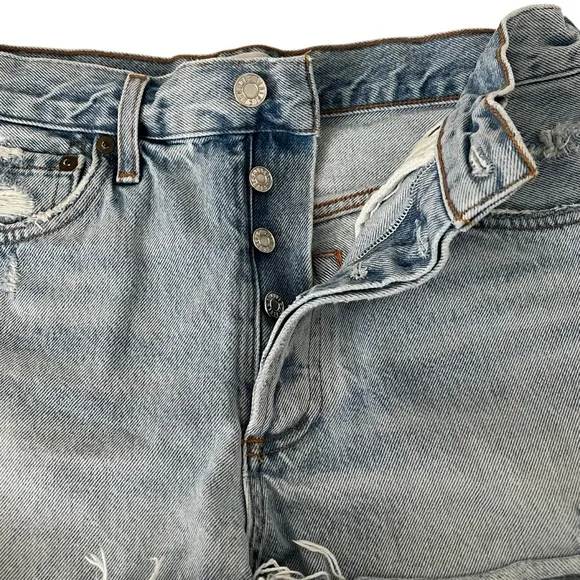 AGOLDE Parker Vintage Cutoff Denim Shorts Distressed Raw Hem Button Fly 27
