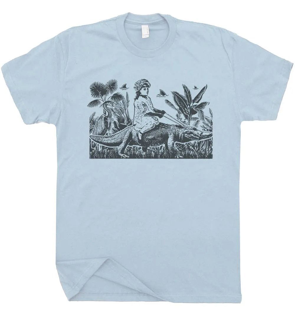 Alligator Girl Shirt Weird Strange Odd Oddities Retro TShirt