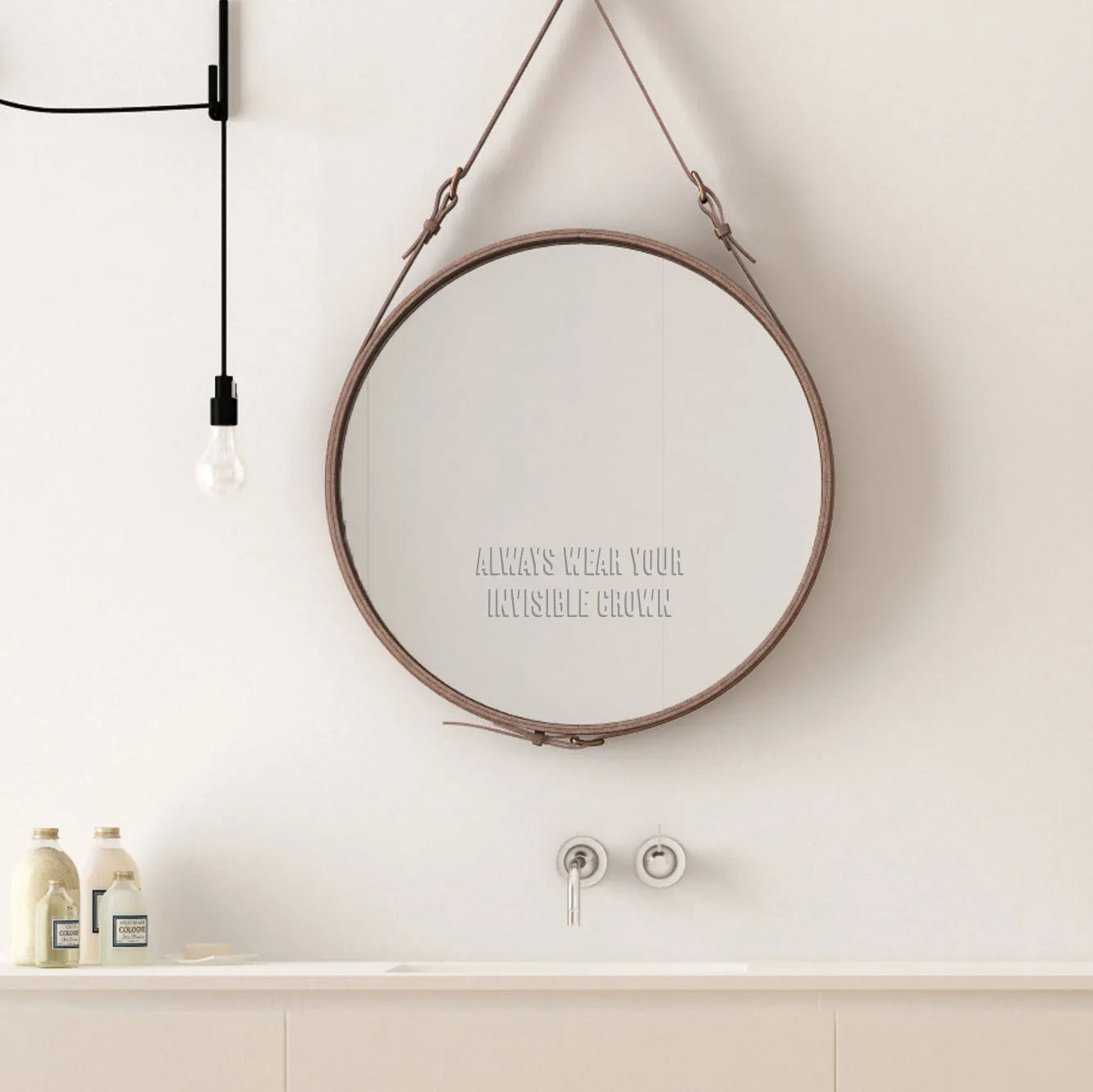 Always Wear Your Invisible Crown Mirror Sticker Decal Quote