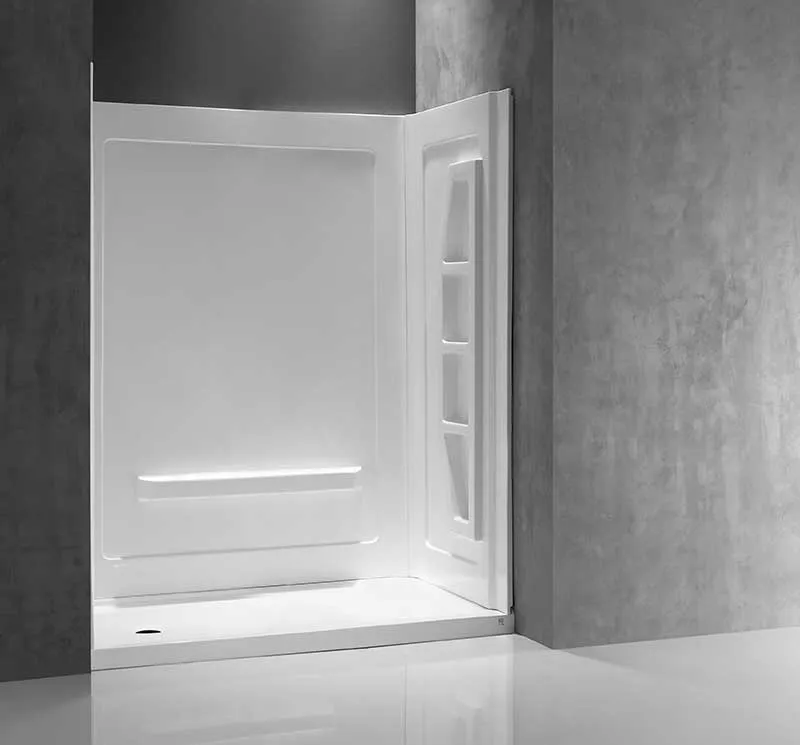 Anzzi Forum 60 in. x 36 in. x 74 in. 3-piece DIY Friendly Alcove Shower Surround in White
