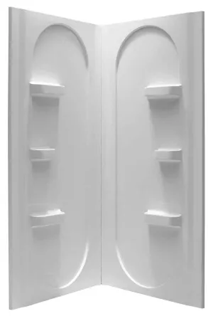 Anzzi Studio 38 in. x 38 in. x 75 in. 2-piece DIY Friendly Corner Shower Surround in White