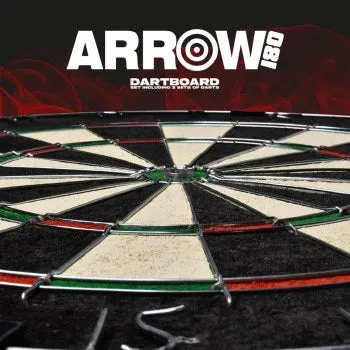 Arrow 180 High Quality Dartboard Set inc.2 Sets of Darts