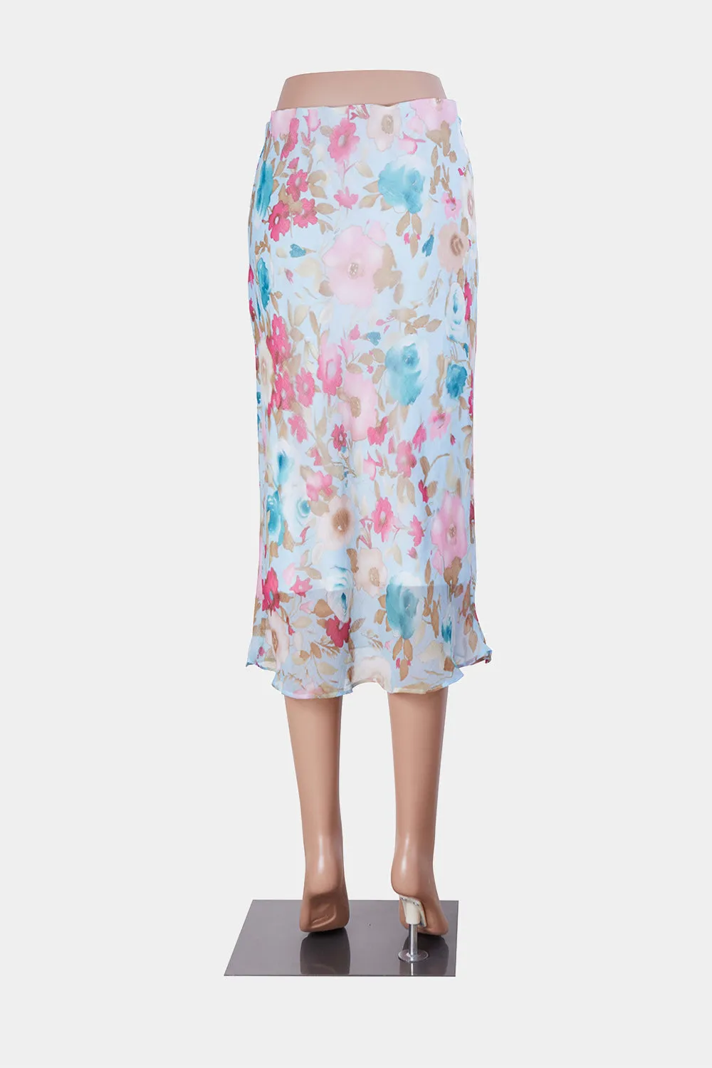 Assorted Brands Pink and Blue Floral Skirt