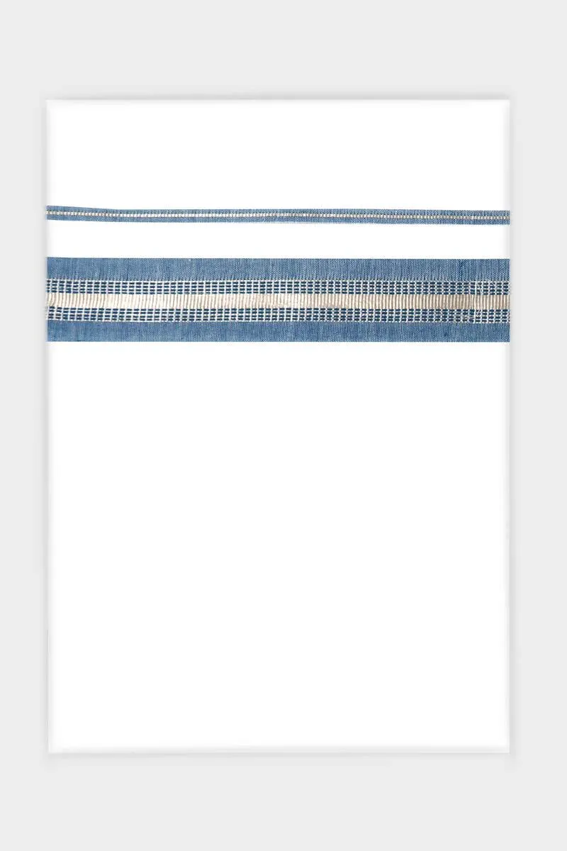 Aylan Yadav - Blue Smooth Cotton Double Layered Dhoti With Fancy Borders | Uathayam