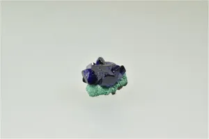Azurite with Malachite, Milpillas Mine Cuitaca, Mun. de Cananea Sonora, Mexico, Dr. Robert Rann Collection, Thumbnail 1.2cm x 1.2cm x 1.3cm, $125.  Online March 12