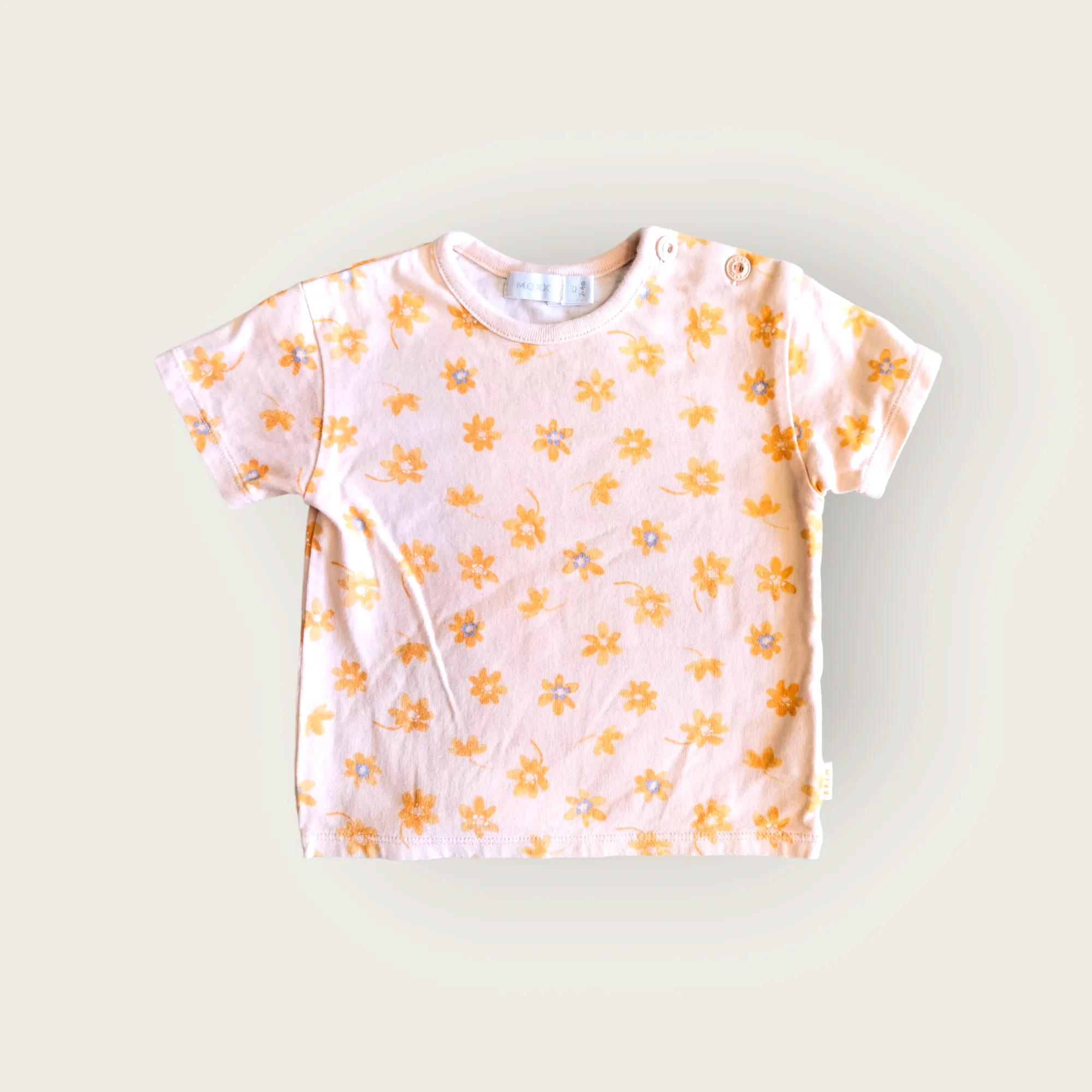 BABY GIRL SIZE 2/4 MONTHS - Baby MEXX, Soft Cotton, Floral T-shirt EUC B47
