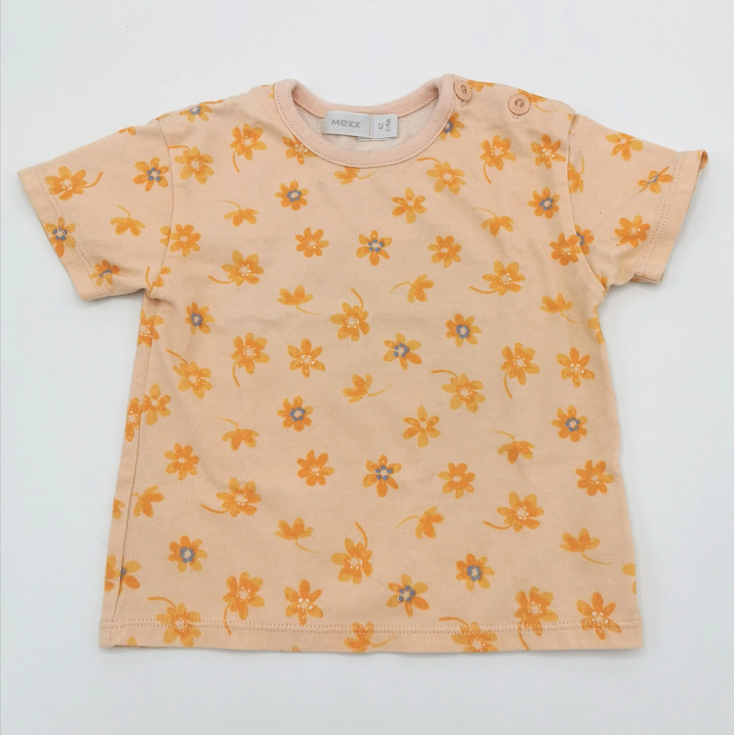 BABY GIRL SIZE 2/4 MONTHS - Baby MEXX, Soft Cotton, Floral T-shirt EUC B47