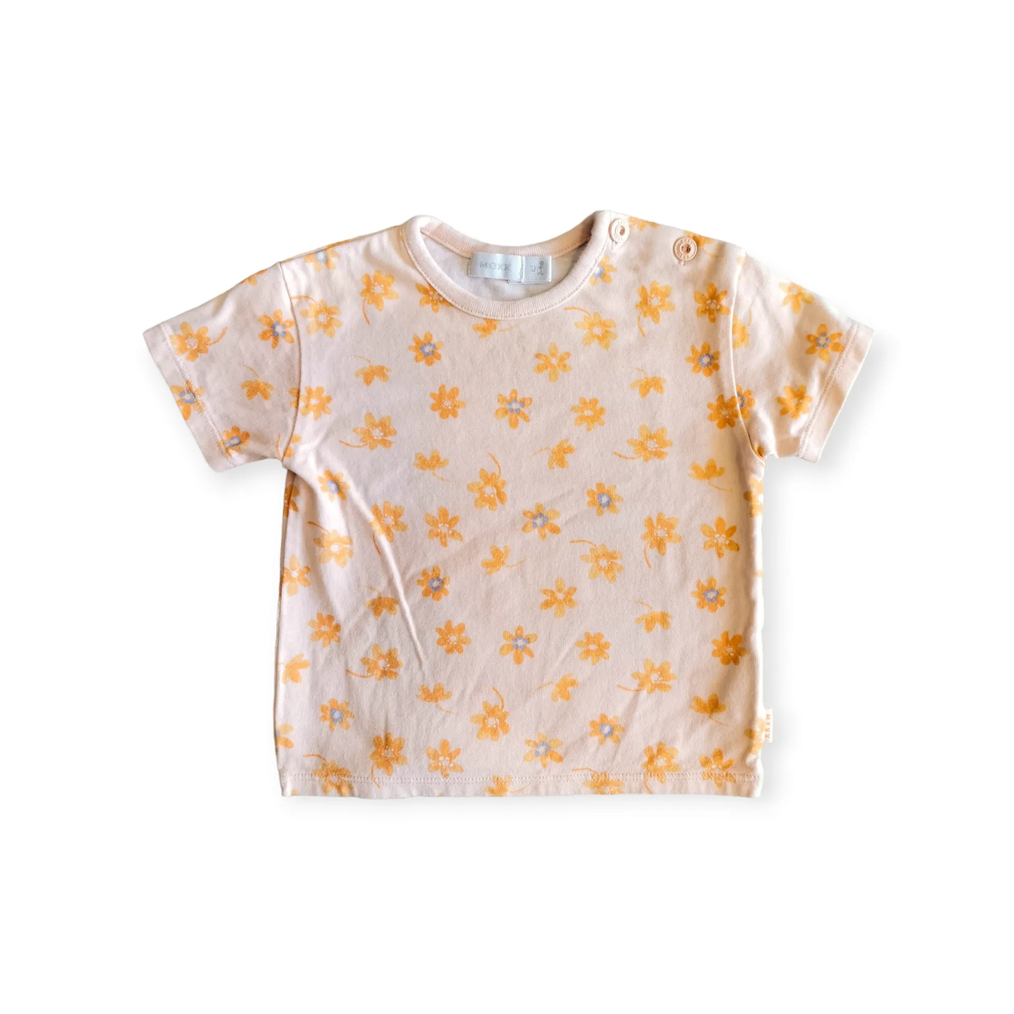 BABY GIRL SIZE 2/4 MONTHS - Baby MEXX, Soft Cotton, Floral T-shirt EUC B47