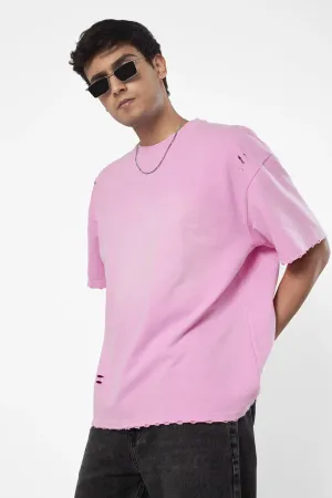 Baby Pink Distressed T-Shirt