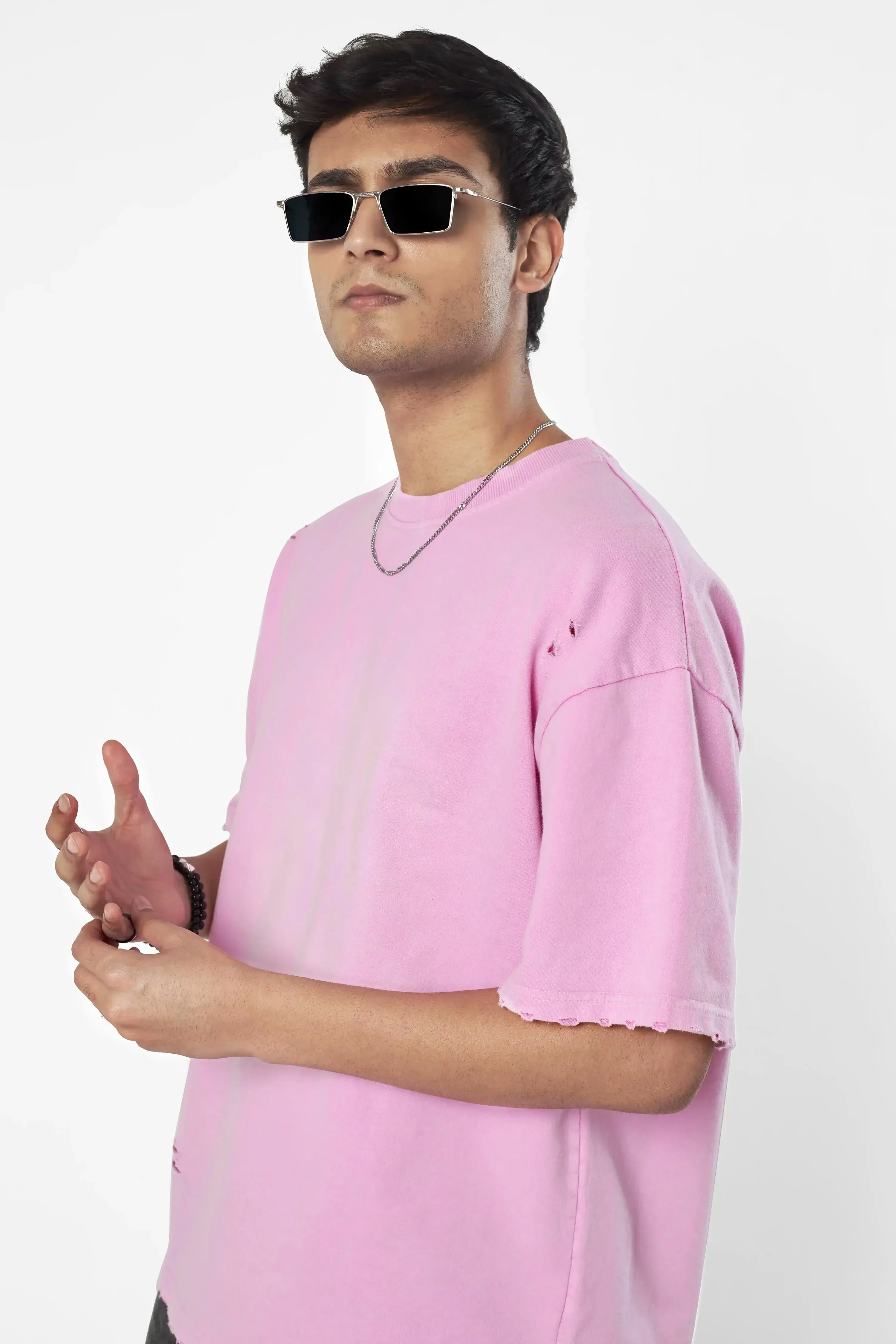 Baby Pink Distressed T-Shirt