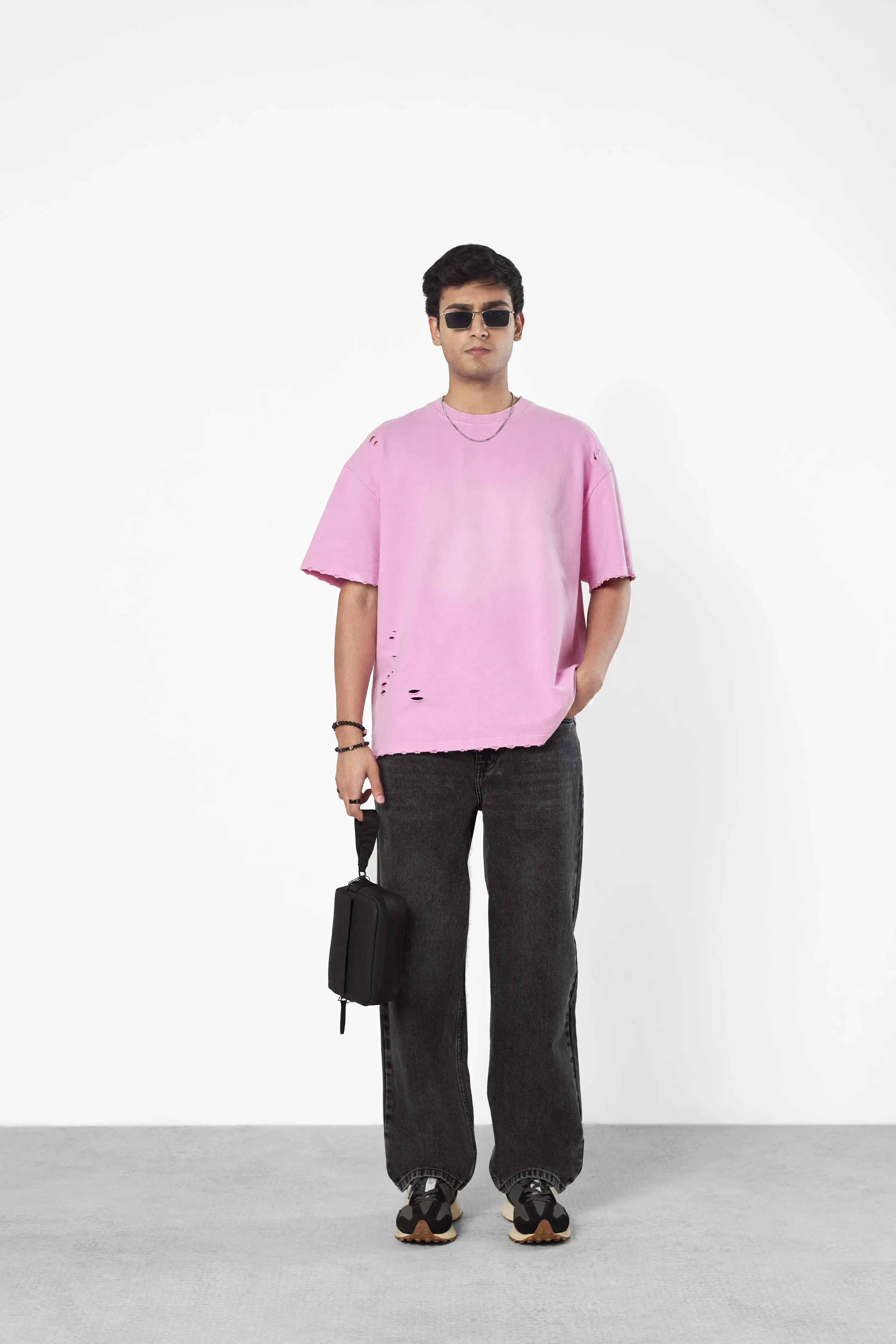 Baby Pink Distressed T-Shirt