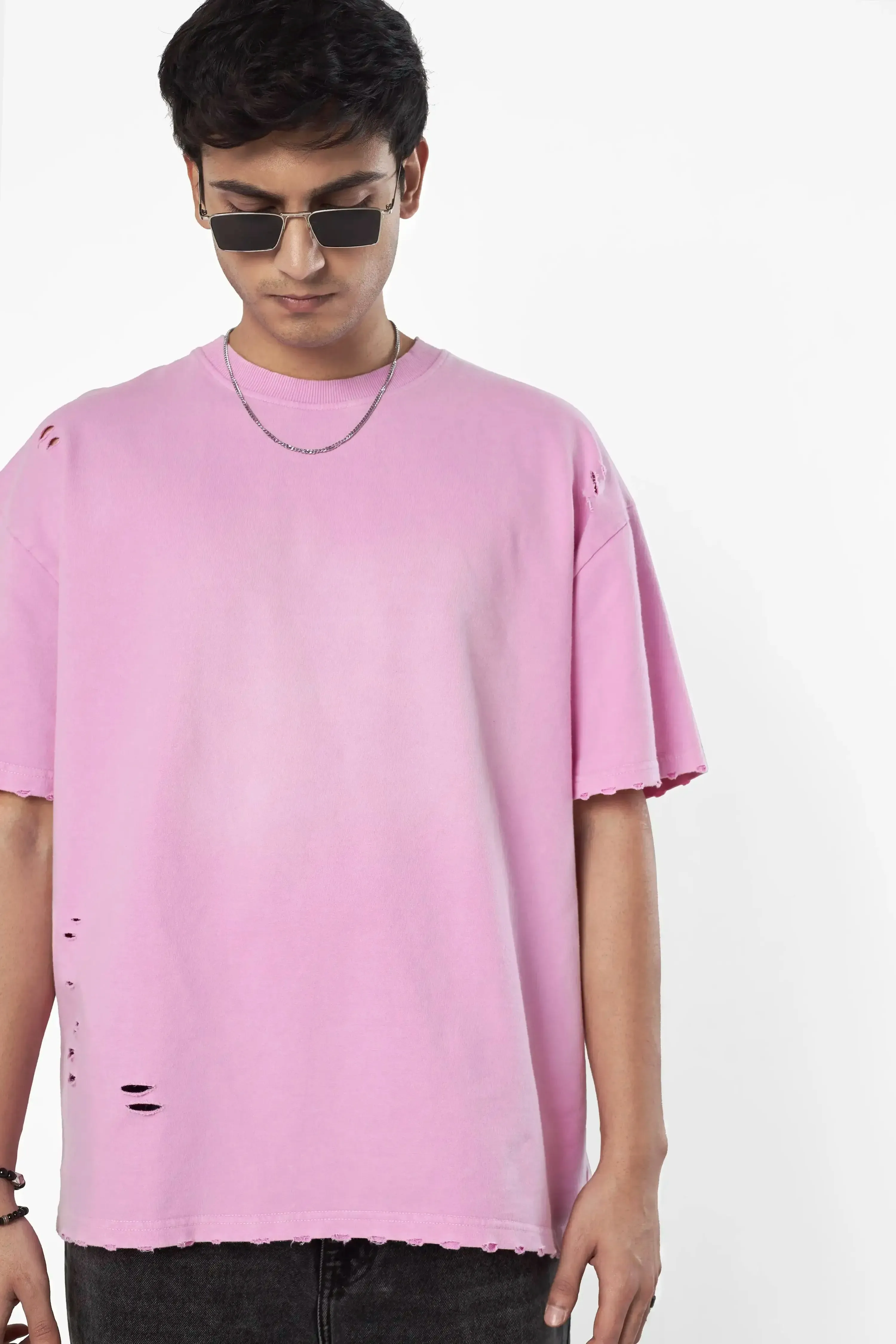 Baby Pink Distressed T-Shirt