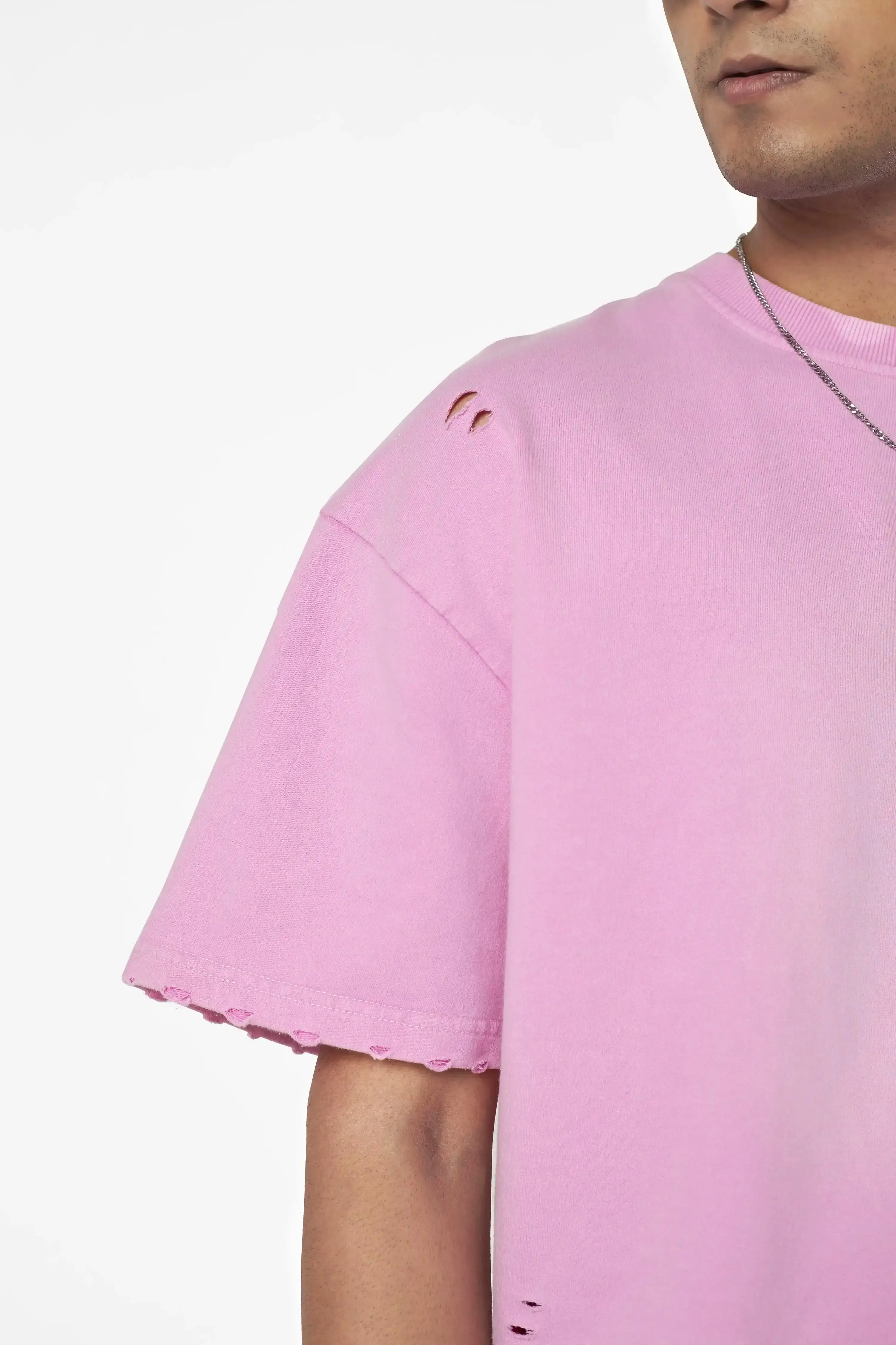 Baby Pink Distressed T-Shirt