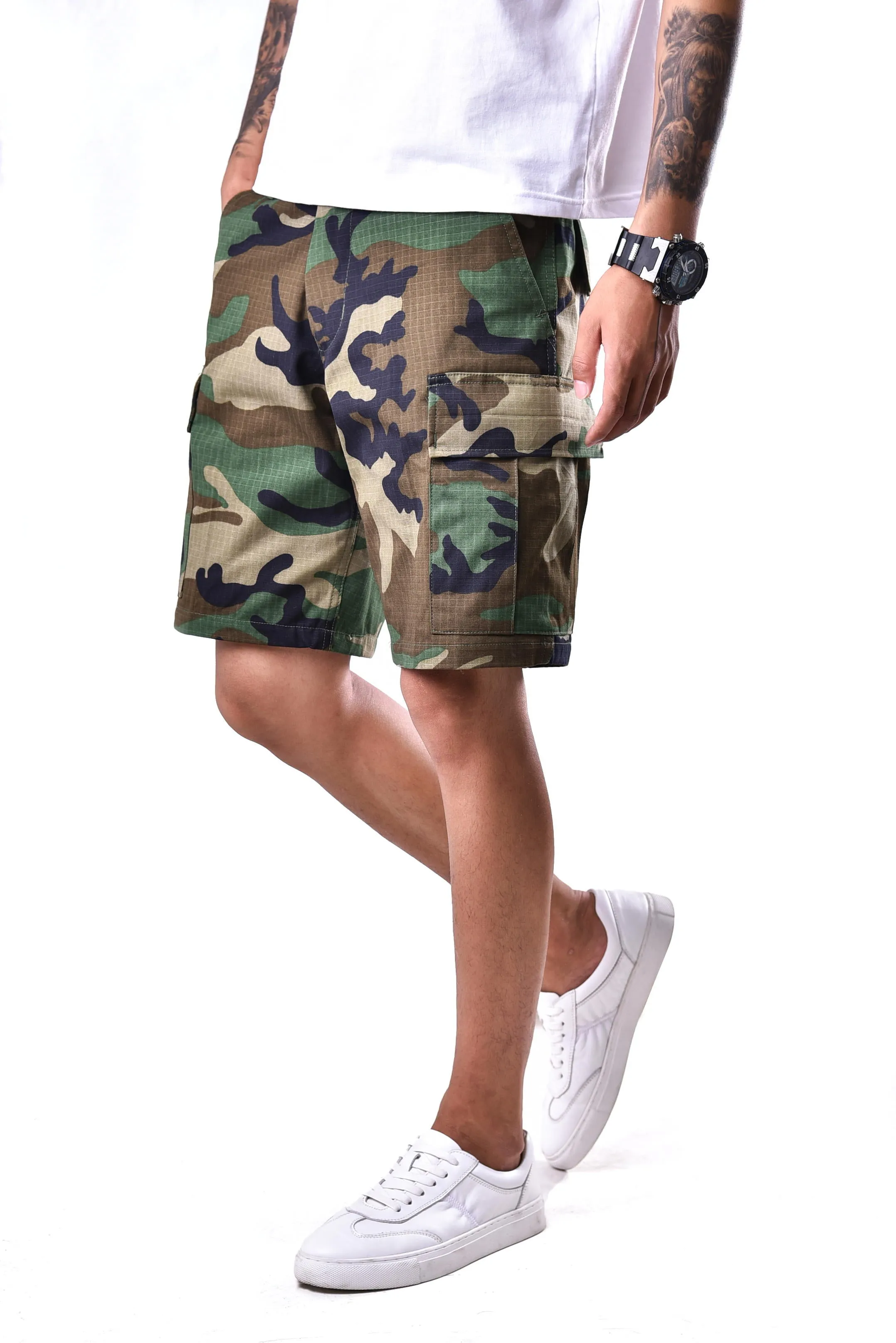 BACKBONE Mens Casual Cargo Shorts Army Military BDU Shorts with RipStop Fabric