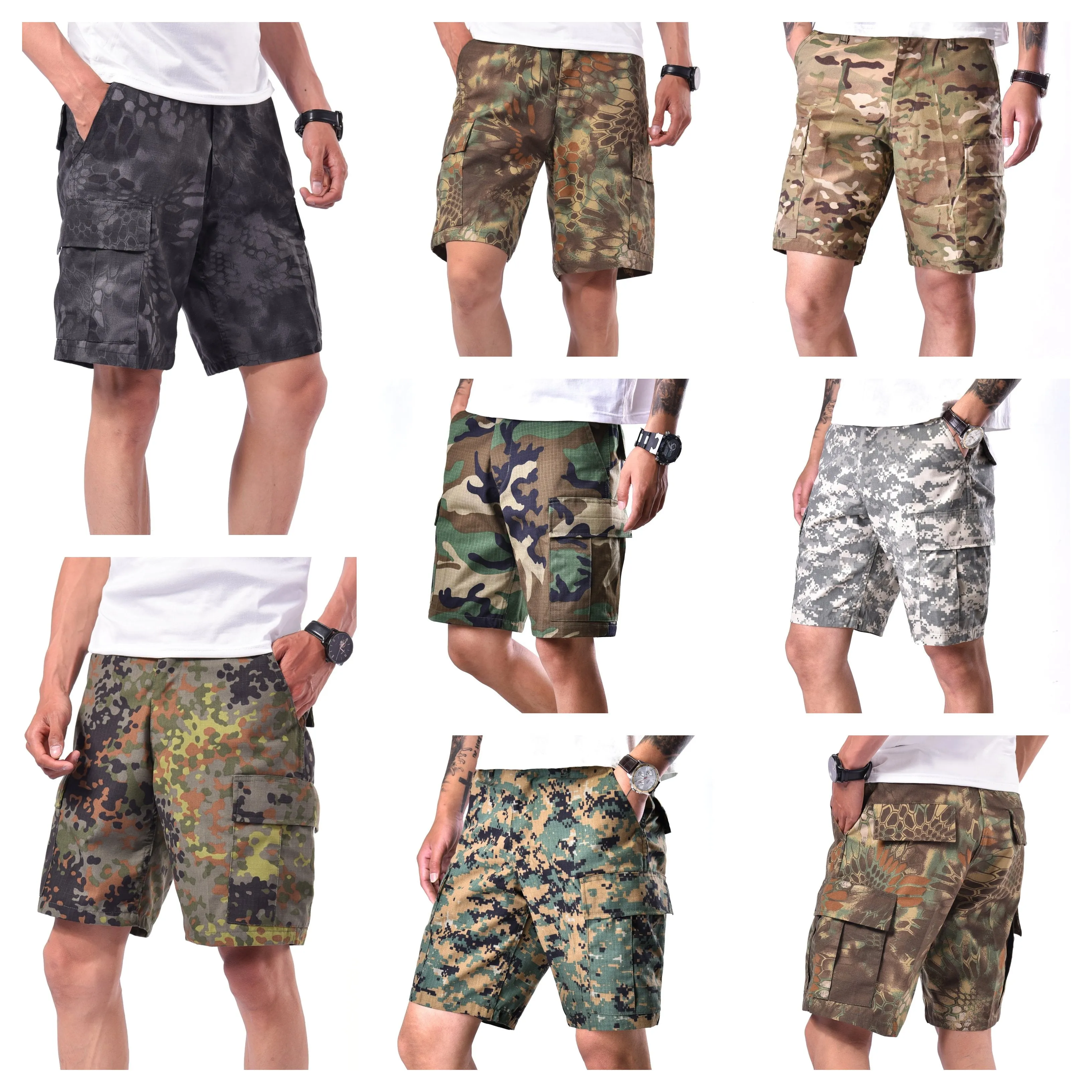BACKBONE Mens Casual Cargo Shorts Army Military BDU Shorts with RipStop Fabric