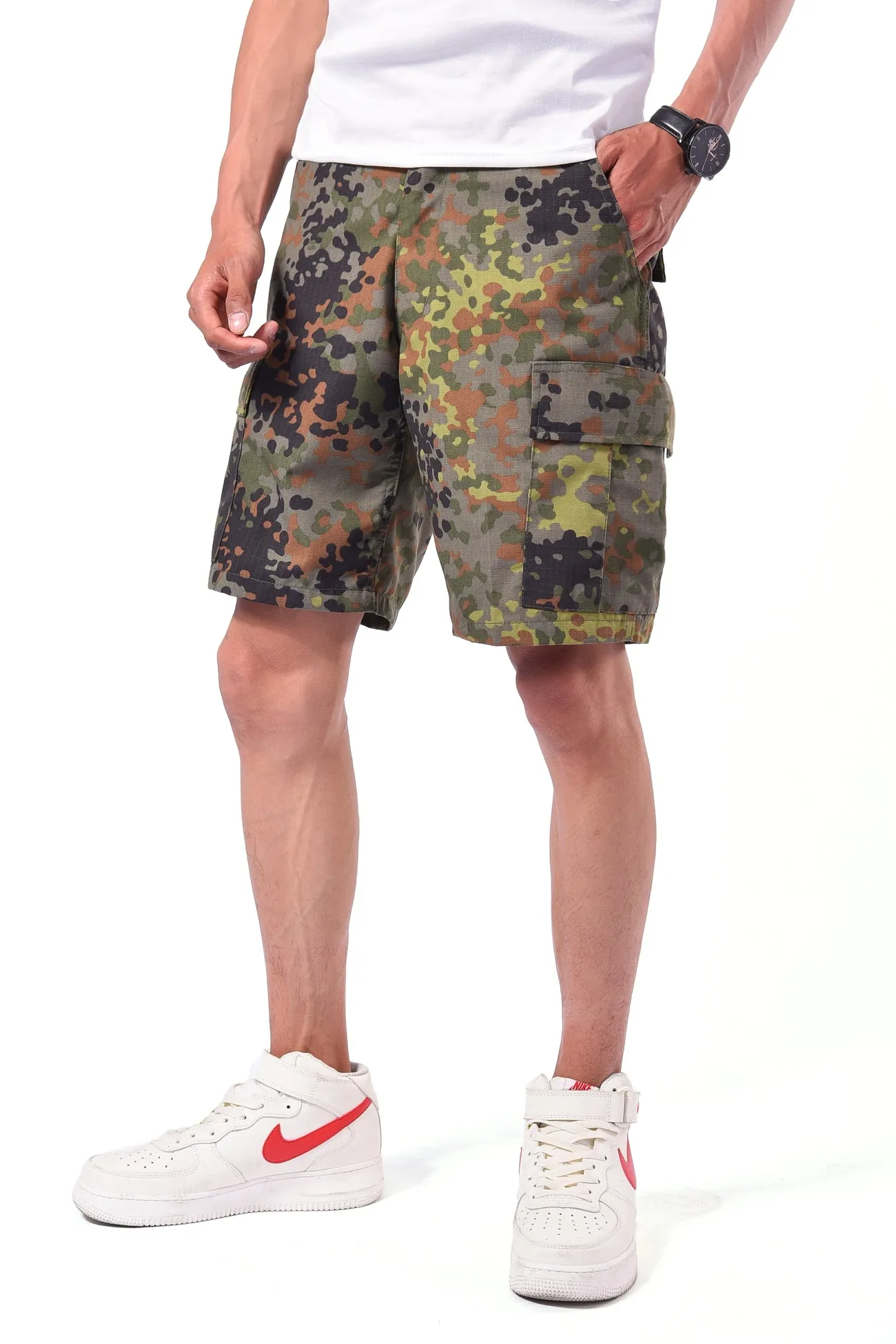 BACKBONE Mens Casual Cargo Shorts Army Military BDU Shorts with RipStop Fabric