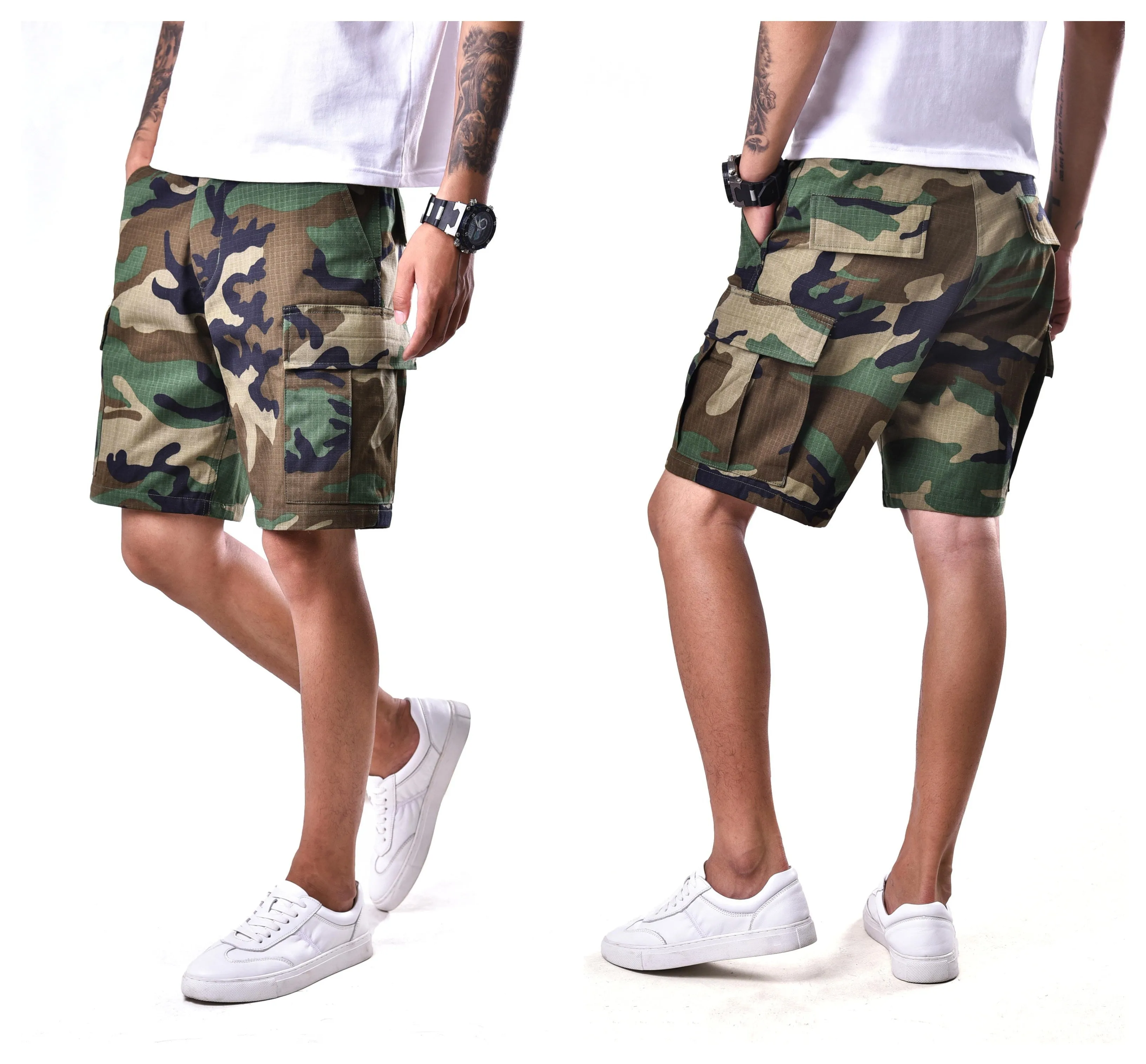 BACKBONE Mens Casual Cargo Shorts Army Military BDU Shorts with RipStop Fabric