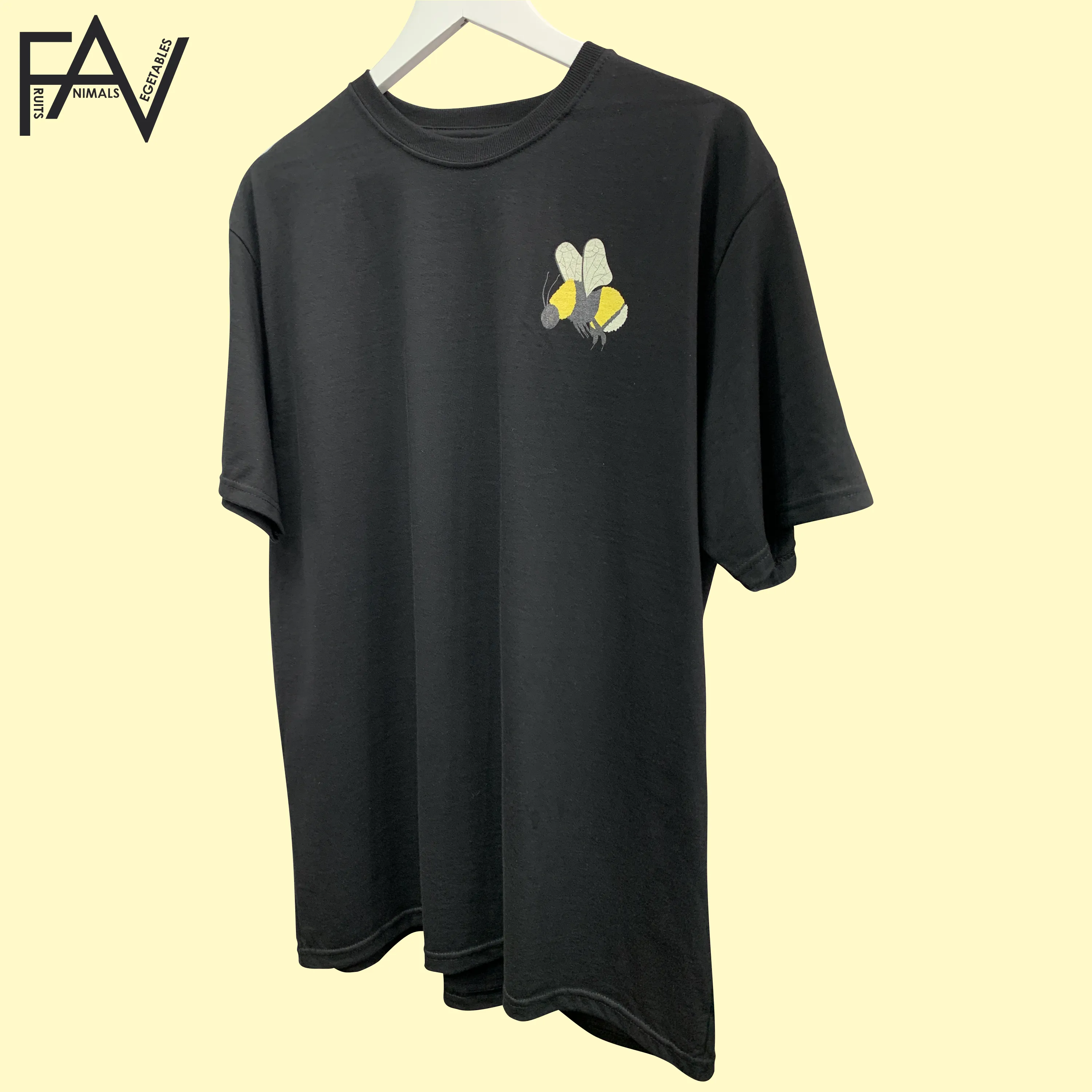 Bee - Black Organic Heavyweight T-Shirt
