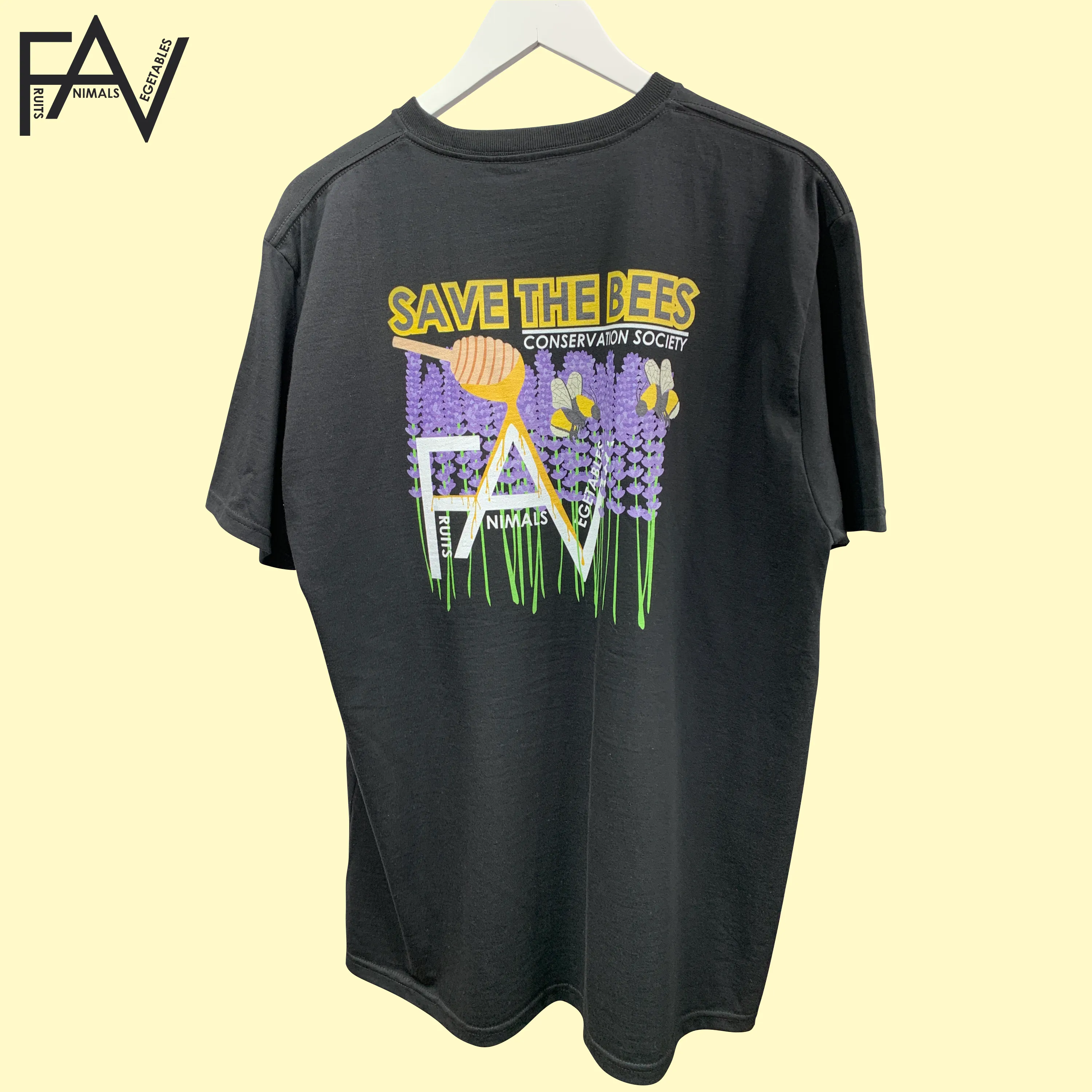 Bee - Black Organic Heavyweight T-Shirt