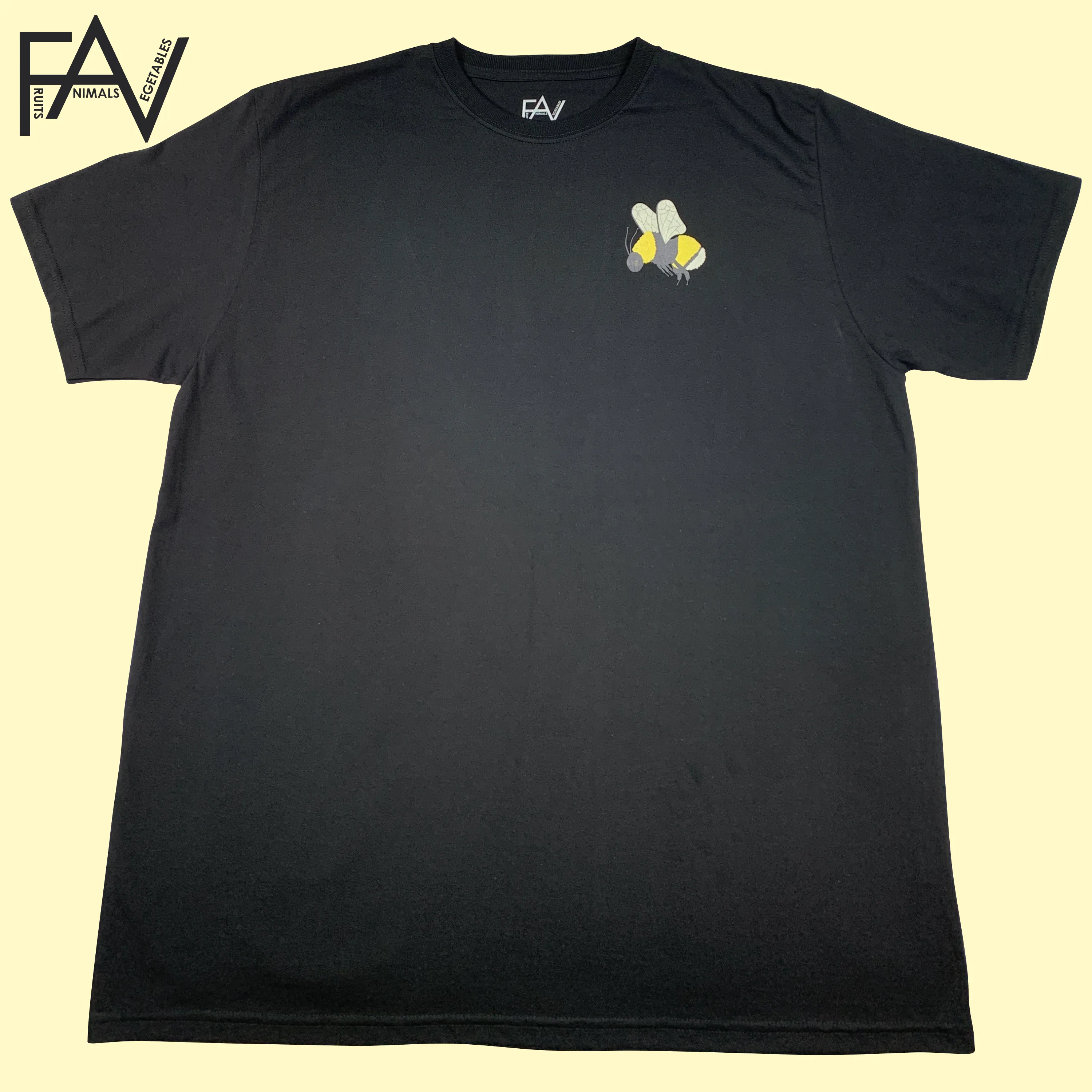 Bee - Black Organic Heavyweight T-Shirt