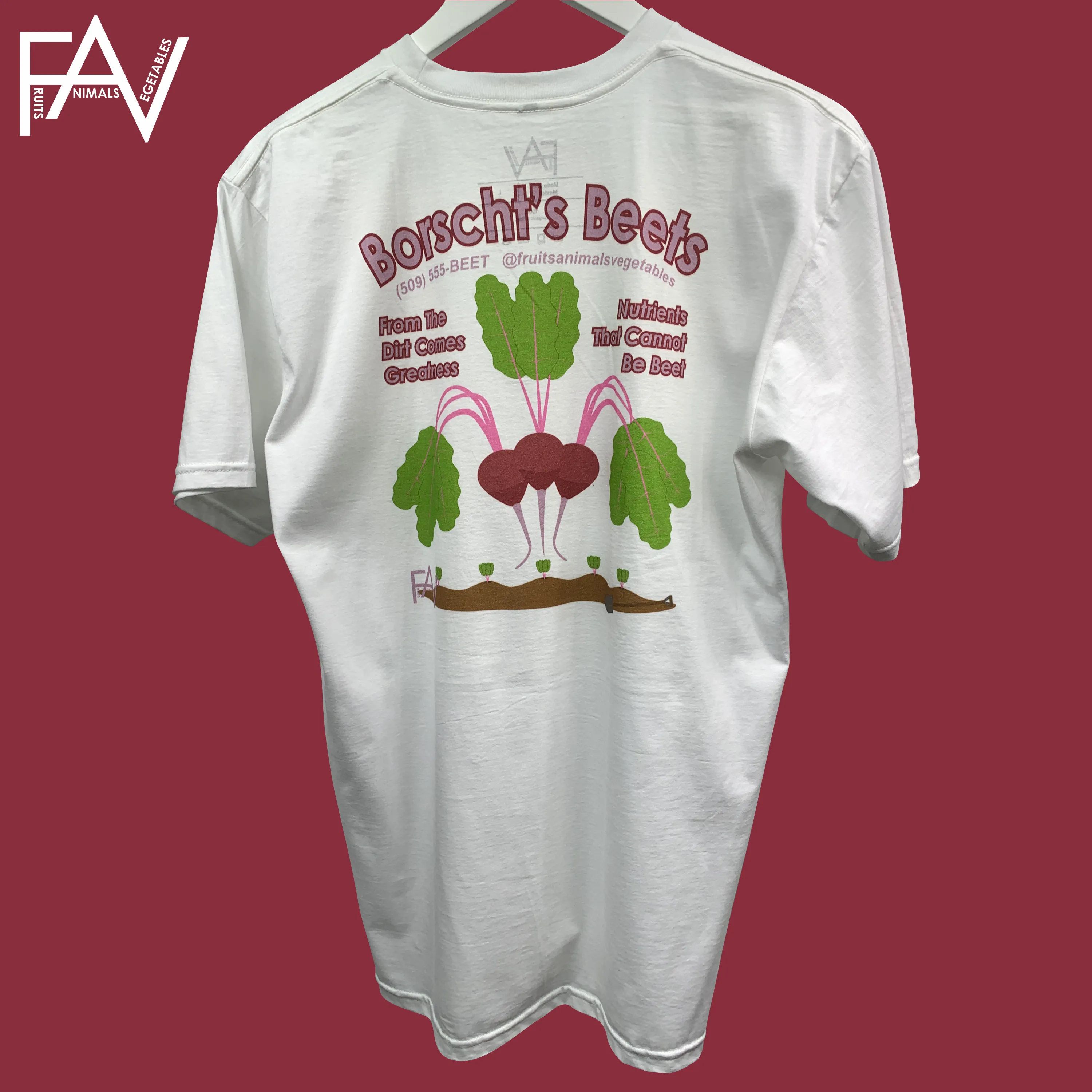 Beet - White Organic Heavyweight T-Shirt