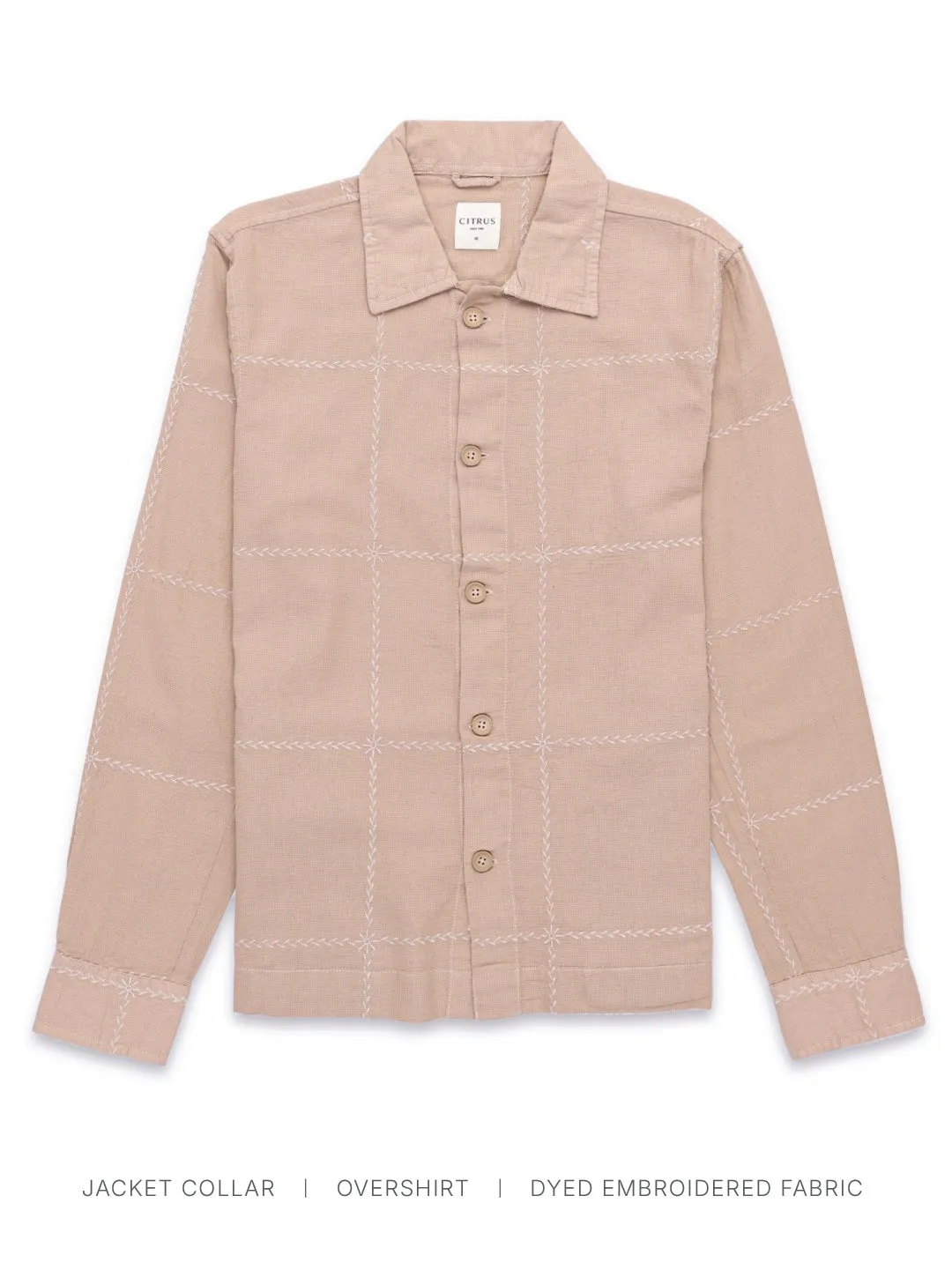 Beige Embroidered Overshirt
