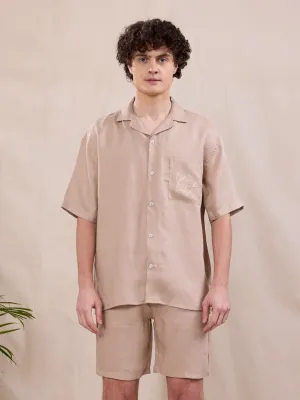 Beige Half Sleeve Shirt
