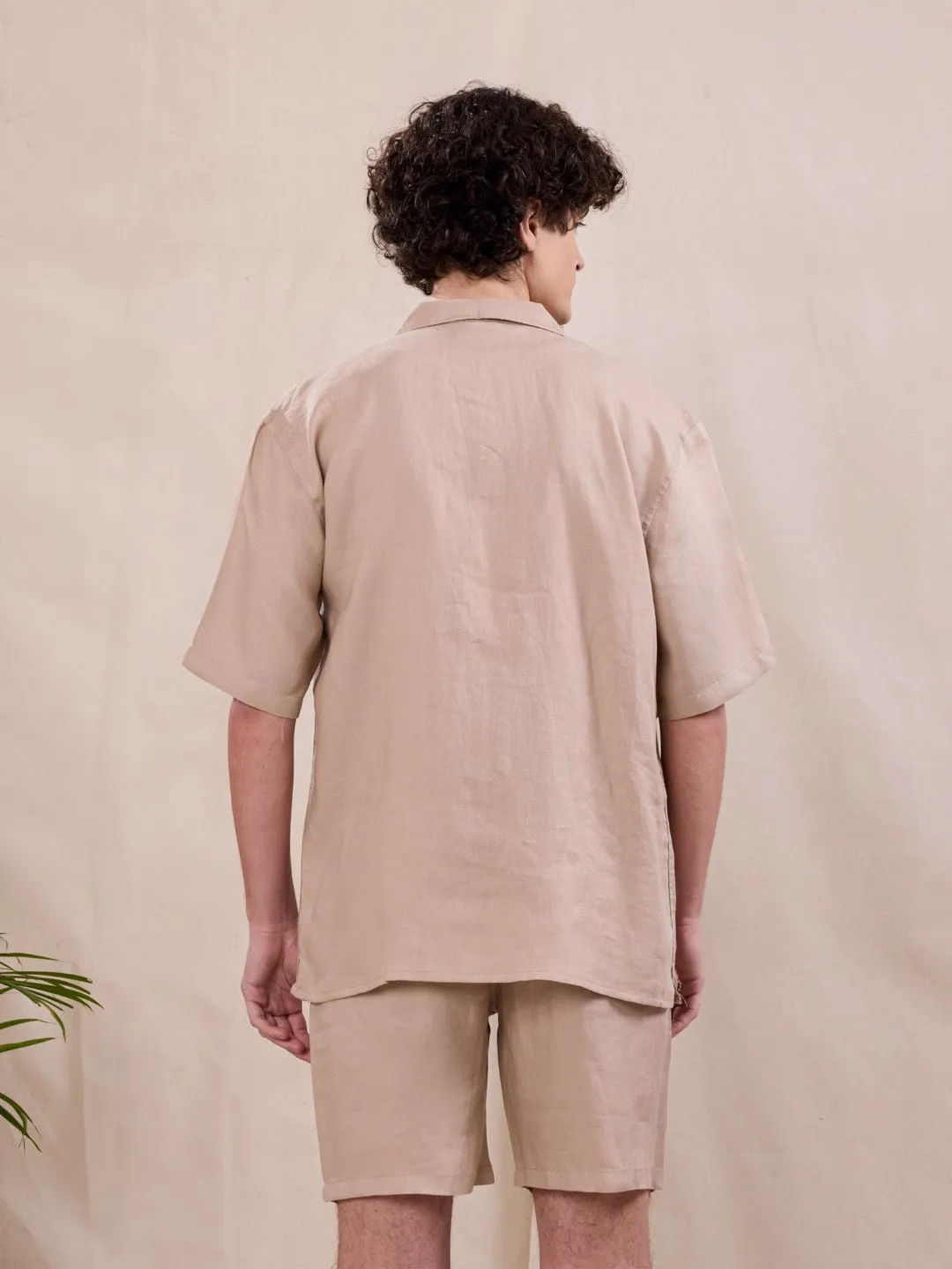 Beige Half Sleeve Shirt