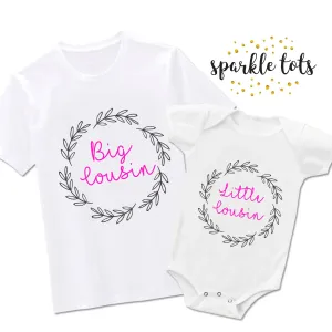 Big Cousin Little Cousin Matching Outfits - T-Shirt / Baby Grow Set