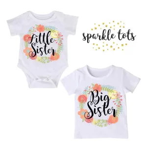 Big Sister Little Sister Matching Shirts/Bodysuits | Custom Personalised Sibling Set