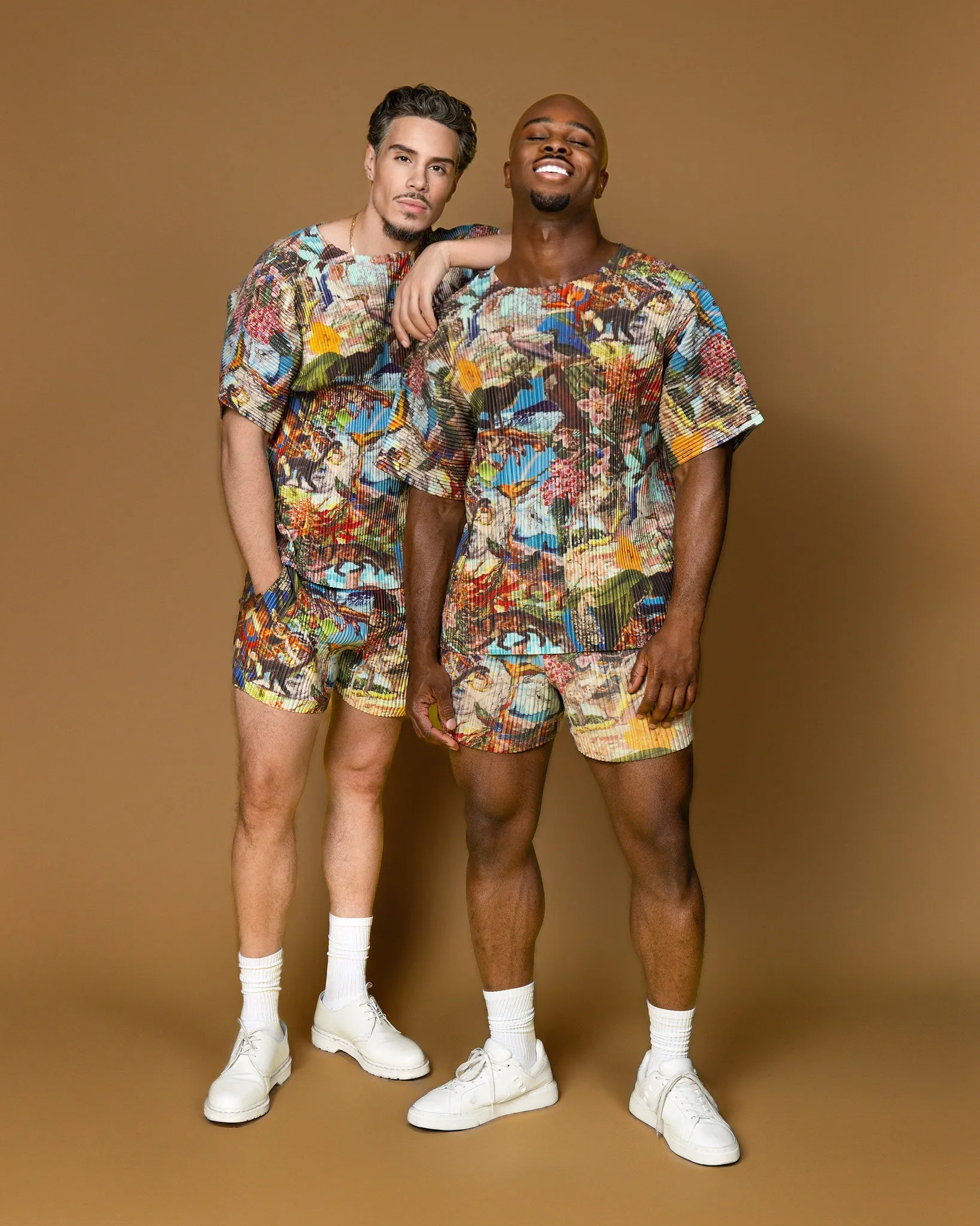 Bird Of Paradise Pleated Shorts Set