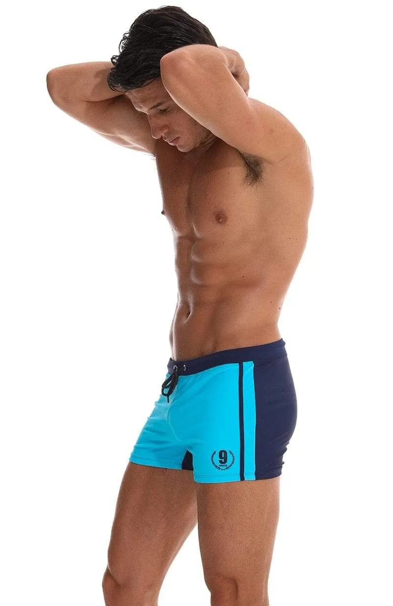 Blue Racing Trunks Swimsuit
