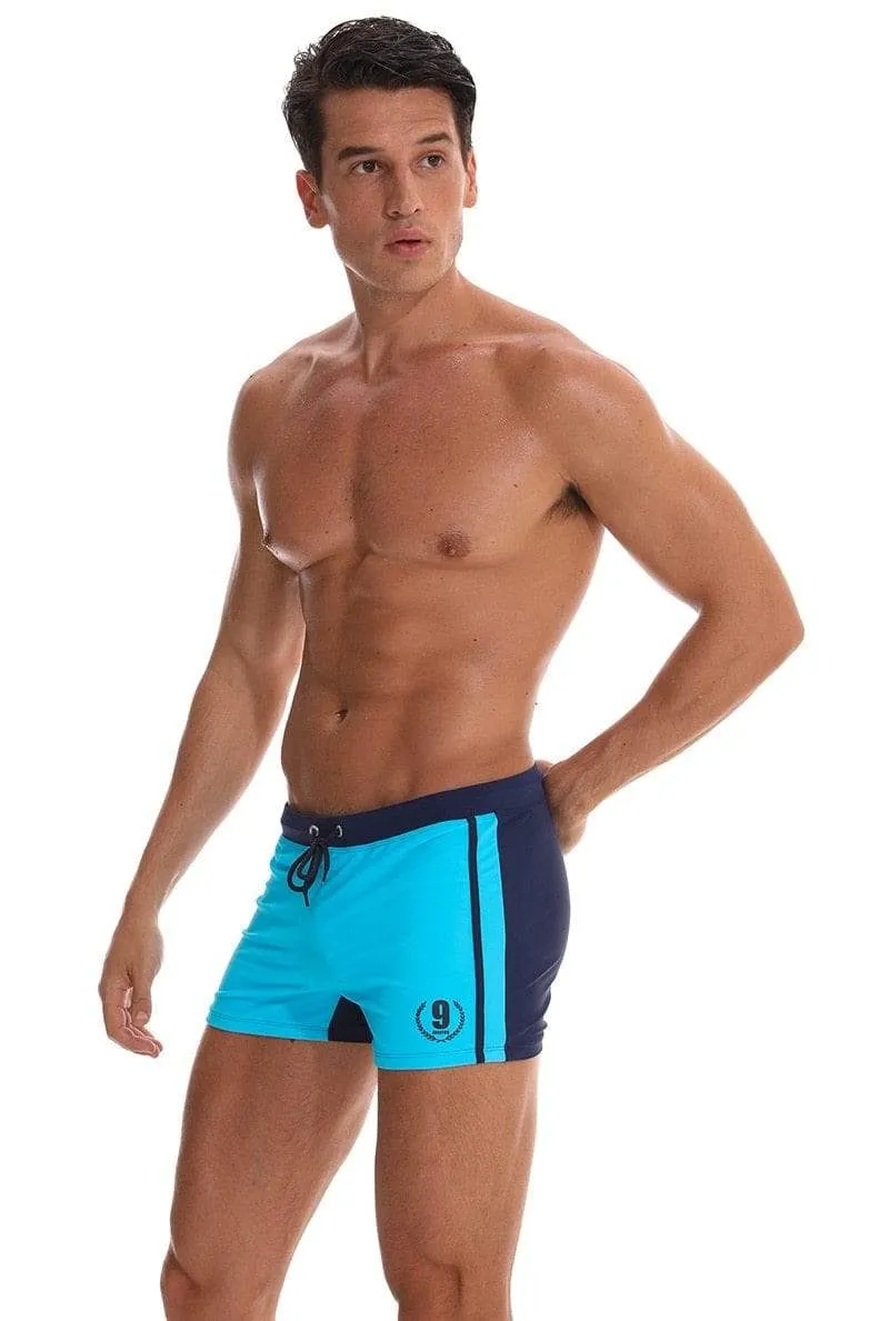Blue Racing Trunks Swimsuit