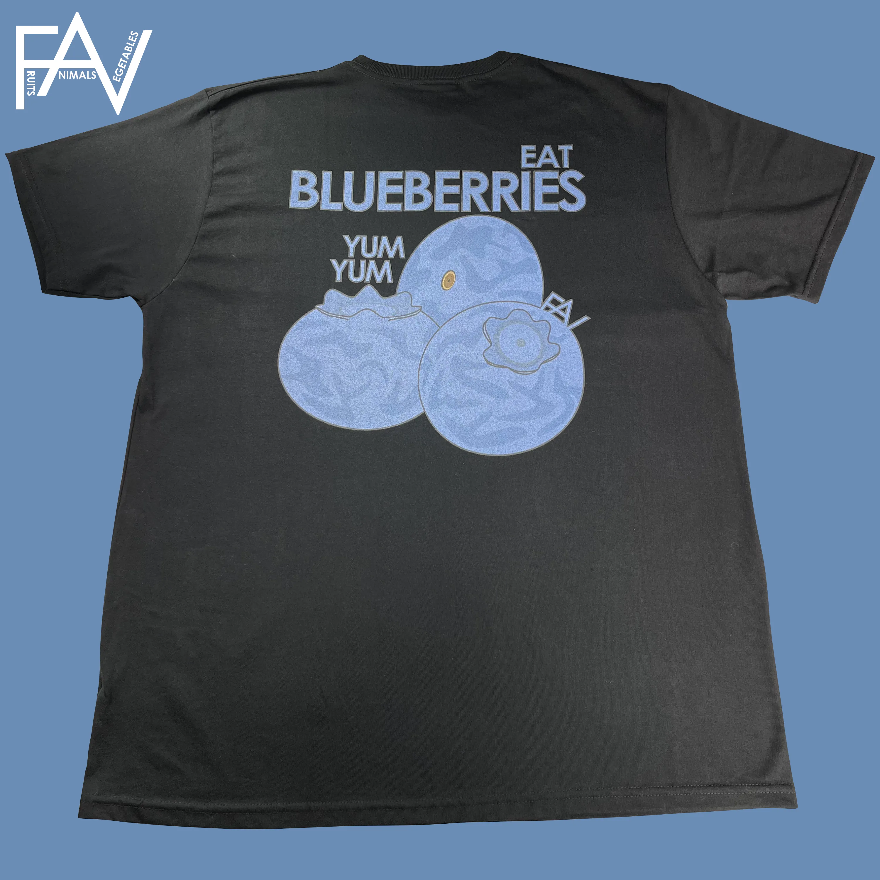 Blueberry - Black Heavyweight T-Shirt