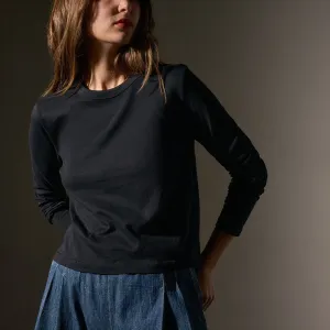 Brushed Elevated Jersey Long Sleeve Tee - Black